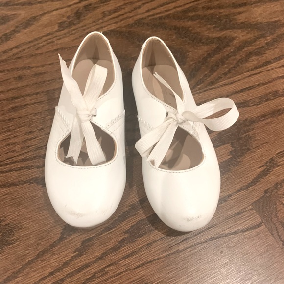 Elephantito Shoes Little Girls White Leather Dress Shoes With
